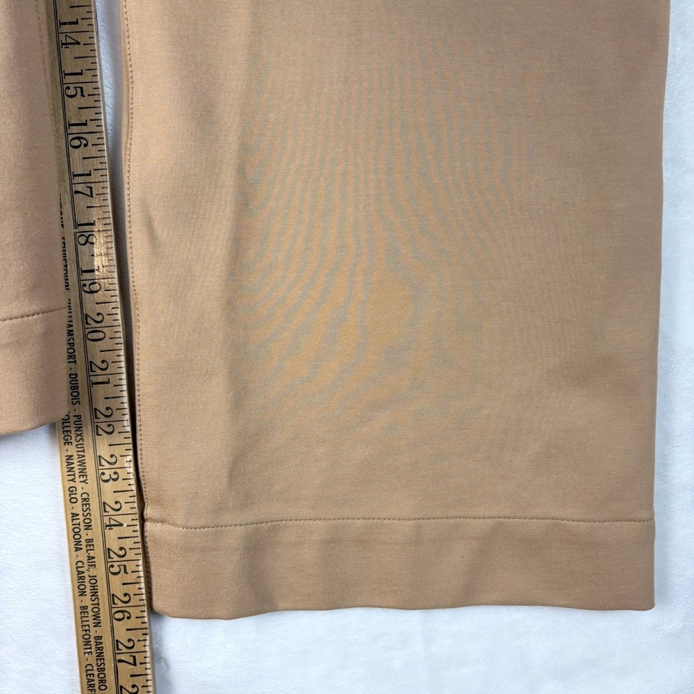 Maeve The Colette Pants Women 33 Tan Good Wide Leg Cropped High Rise Ponte - Picture 5 of 13